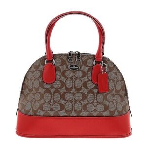 Coach Brown and Red Dome (Bowling) Purse